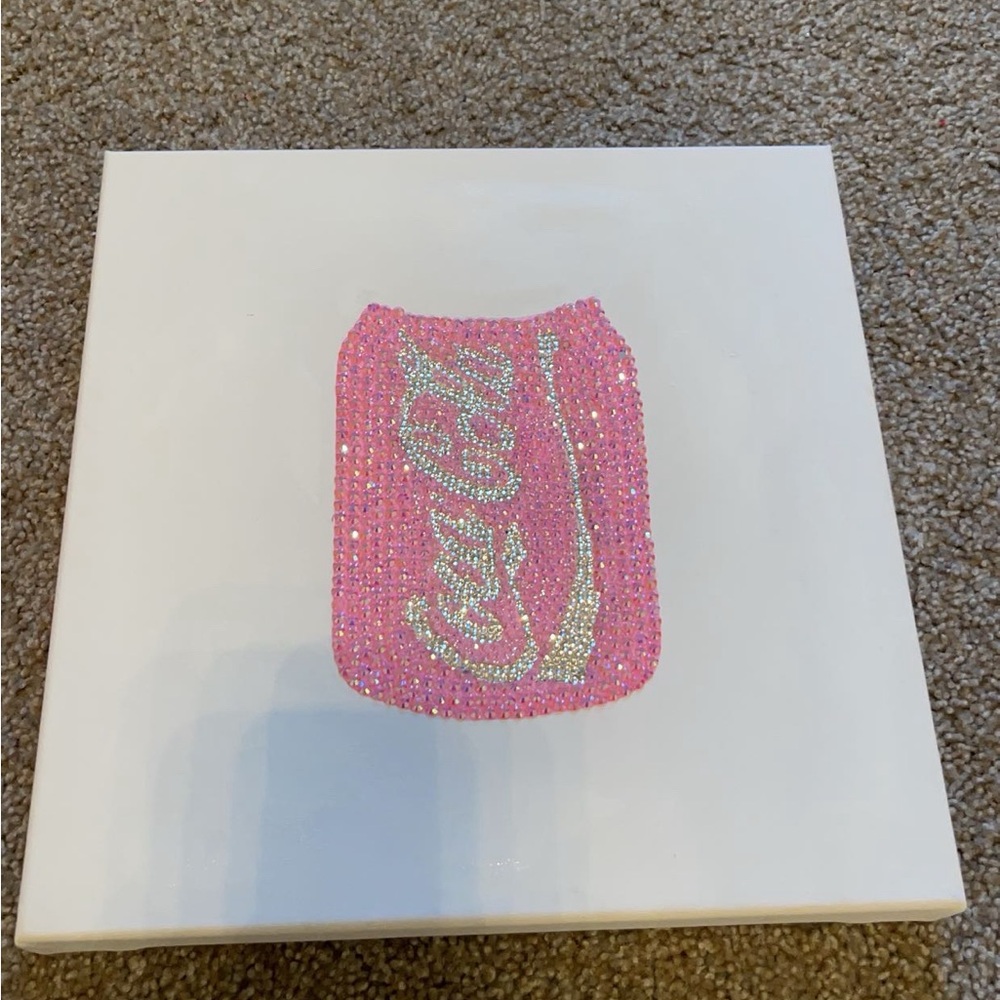 pink Coca-Cola rhinestone art canvas